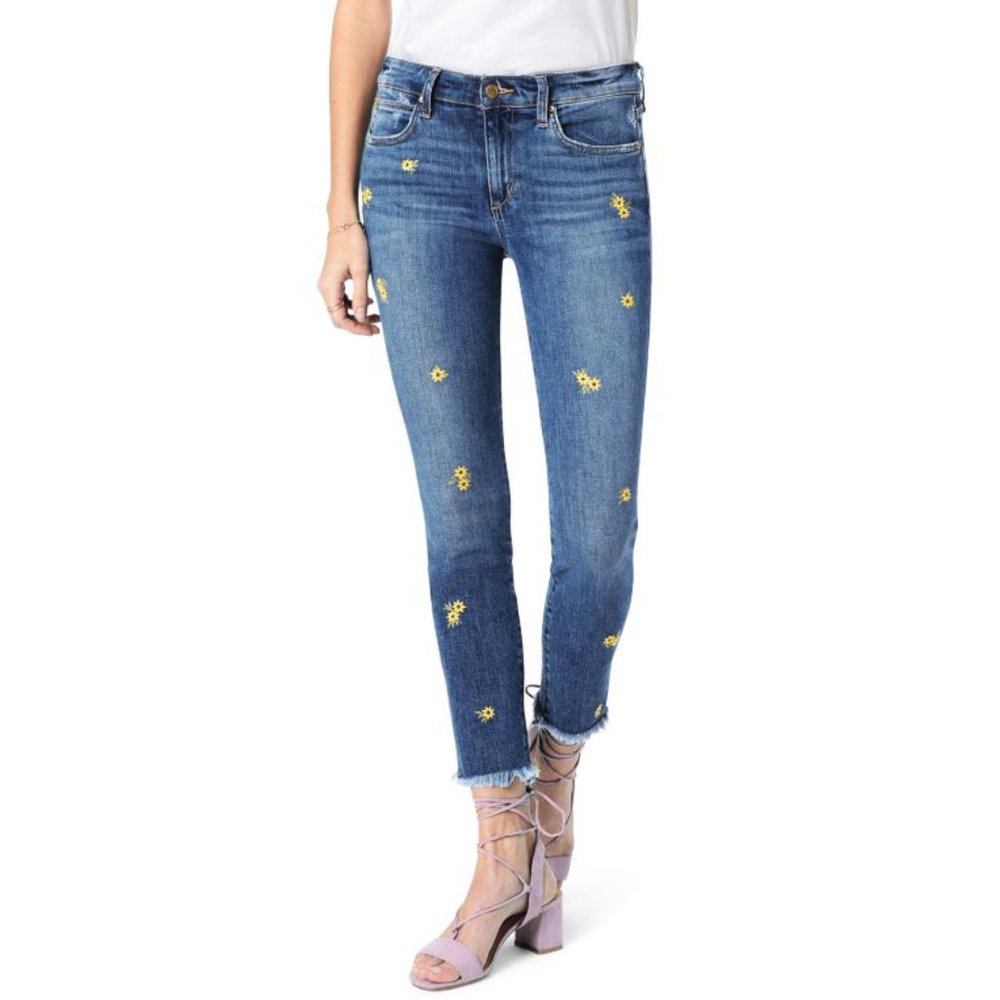 Joe's Jeans The Icon Skinny Crop Brooklynn Daisy High-Rise Floral Distressed 24